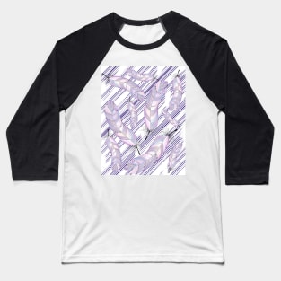 Iridescent Rosegold and Purple Feather Fantasy Baseball T-Shirt
